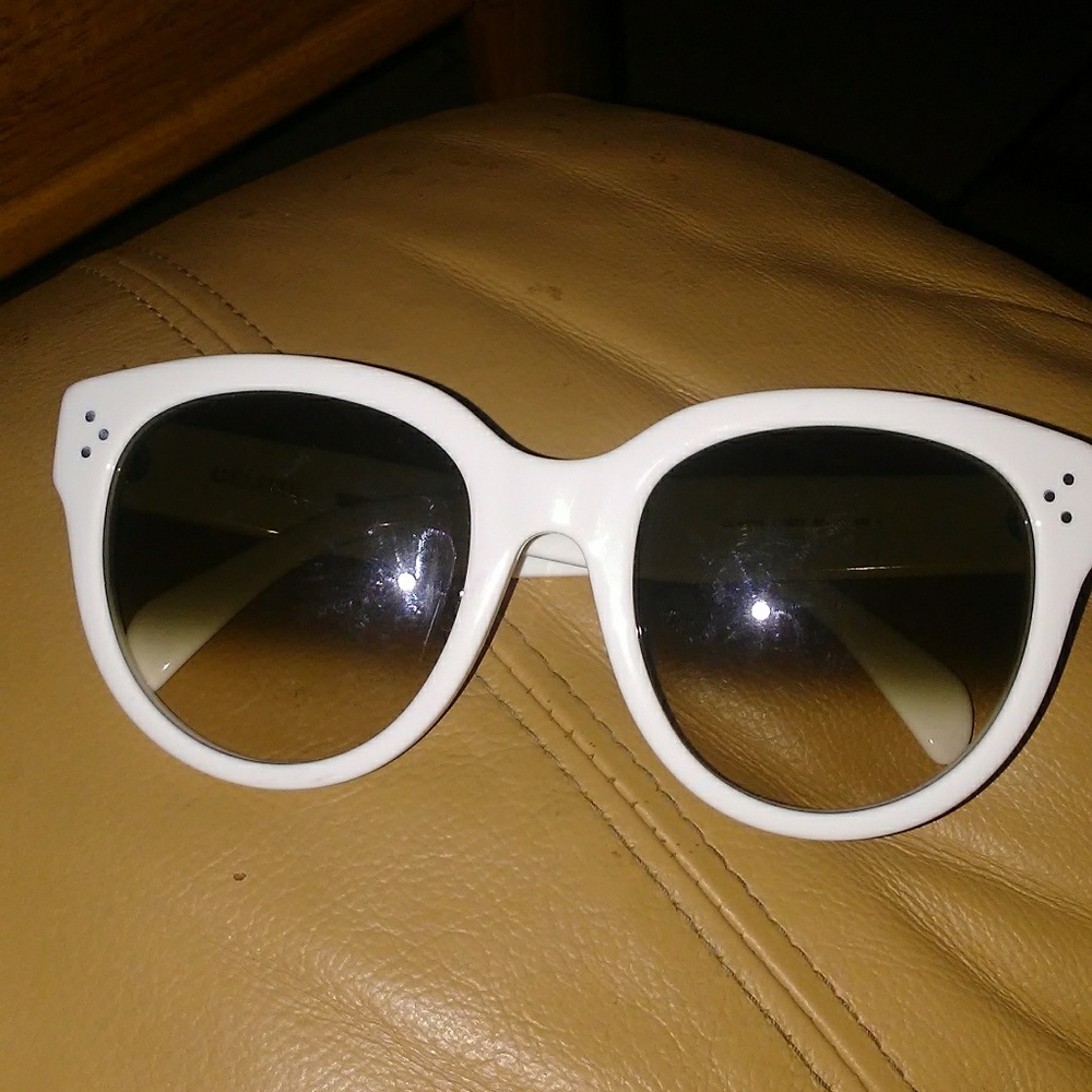 CELINE AUDREY OVERSIZED WHITE SUNGLASSES AUTHENTIC